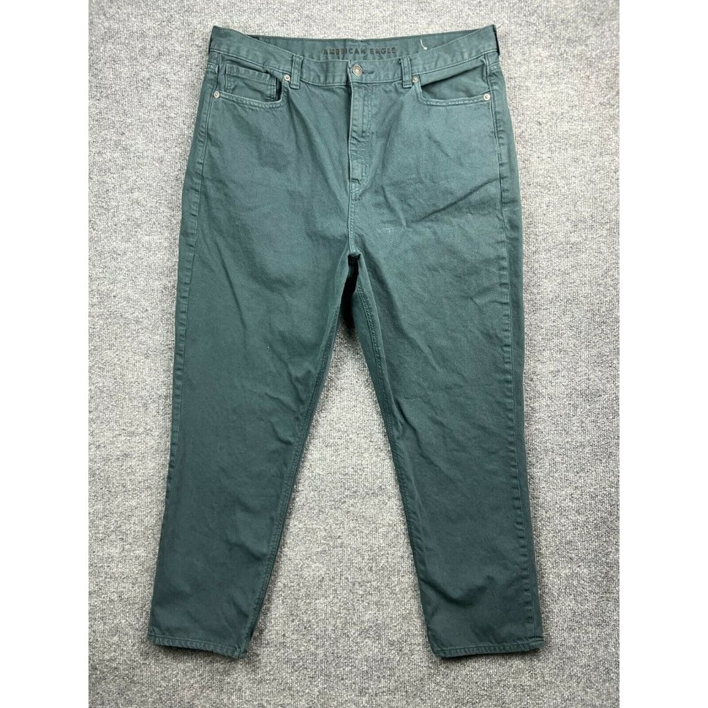 American Eagle Mom High Waisted Jeans Next Level Stretch Women's 16 Reg Green